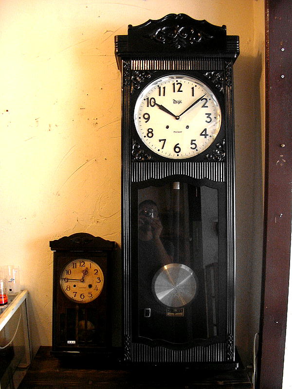②愛知時計 振り子時計 柱時計 ボンボン時計 昭和レトロ ゼンマイ