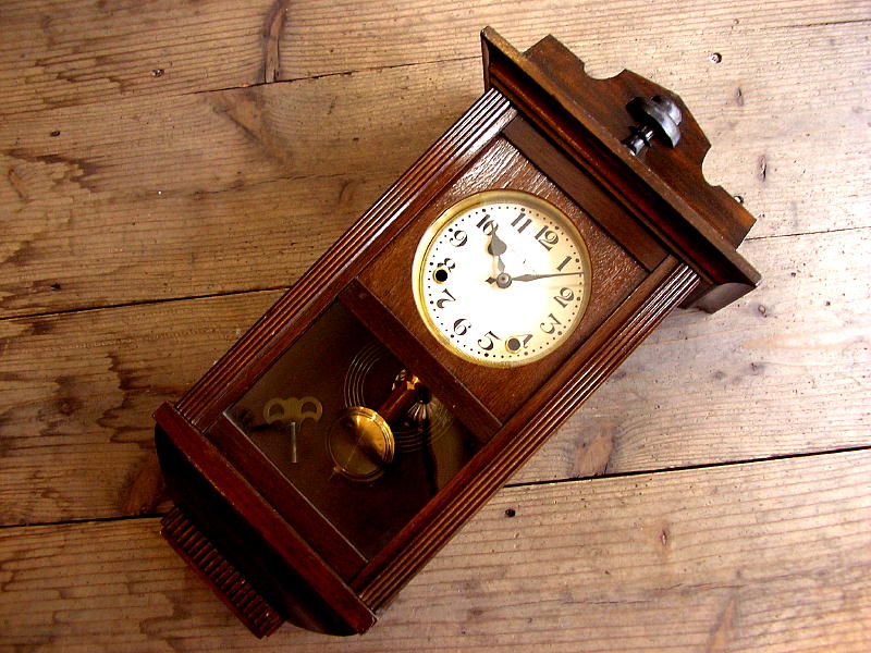 大正頃のアンティーク・振り子時計のYマーク・吉田時計店・宮型