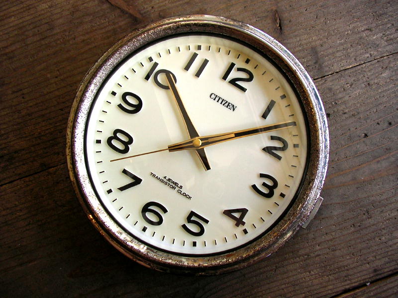 アンティーク掛け時計のシチズン・トランジスター・クロック・防塵時計