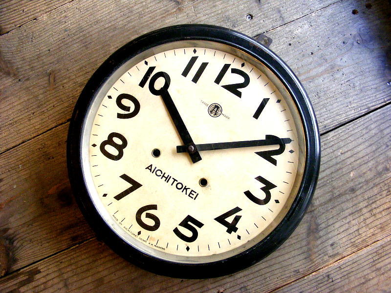 大正頃のアンティーク・クロックの愛知時計・丸型・振り子時計