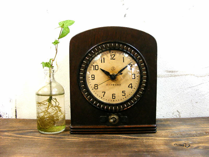 昭和初期頃のアンティーク置時計のマツダ電気時計・セレクトスイッチ