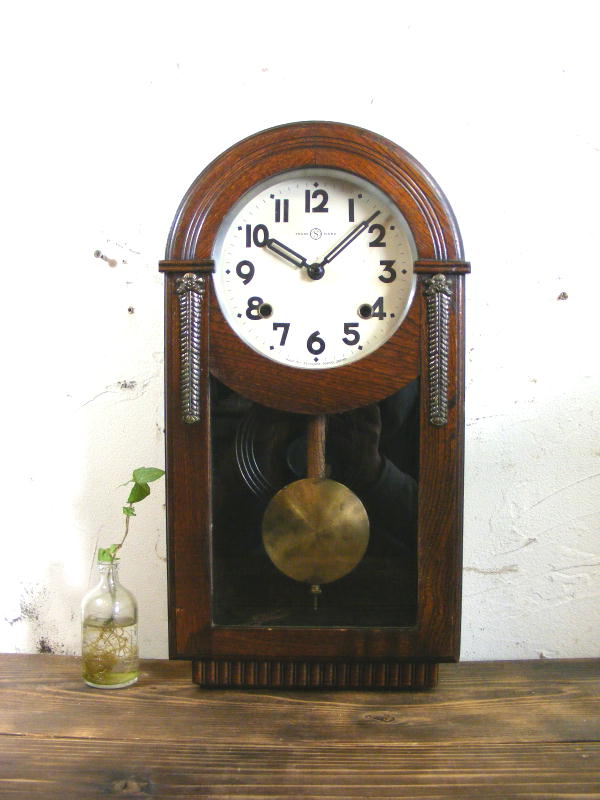 昭和初期頃の柱時計の精工舎・R型・振り子時計・NO.21（電池式 